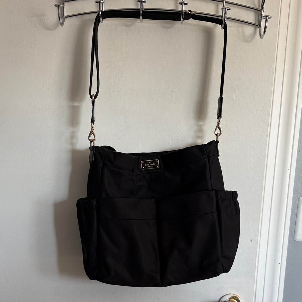 kate spade Diaper Bag- Black Nylon Everyday Crossbody Shoulder Bag